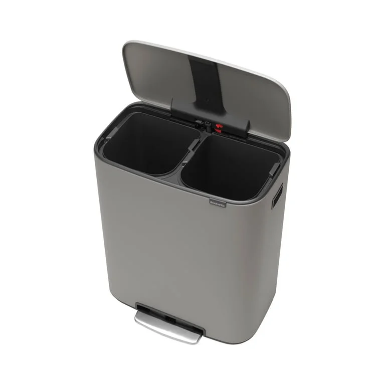 Coș de gunoi Brabantia Bo Pedal 2x30L, Mineral Concrete Grey