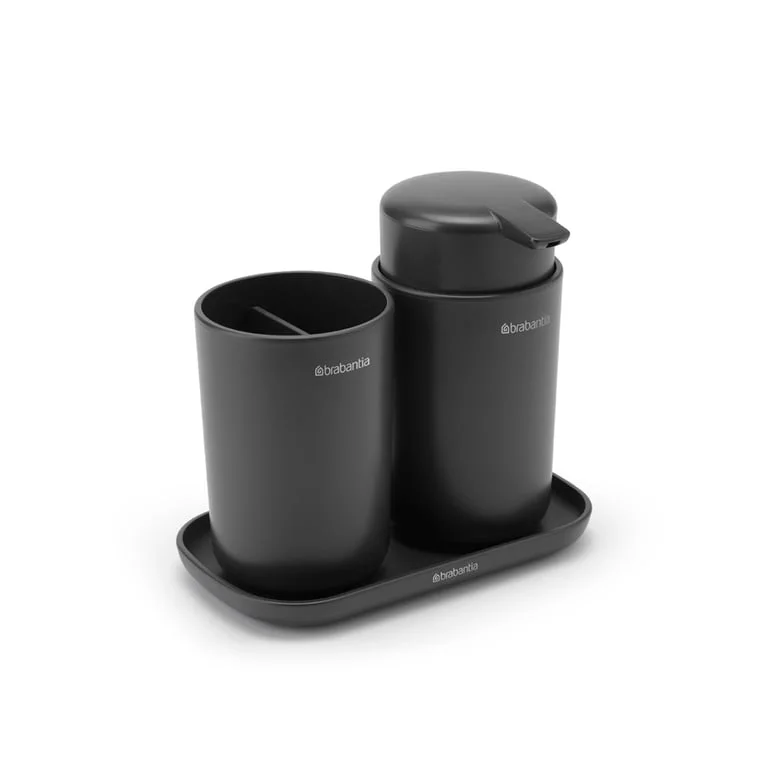 Set de accesorii pentru baie Brabantia ReNew Dark Grey, 3 piese