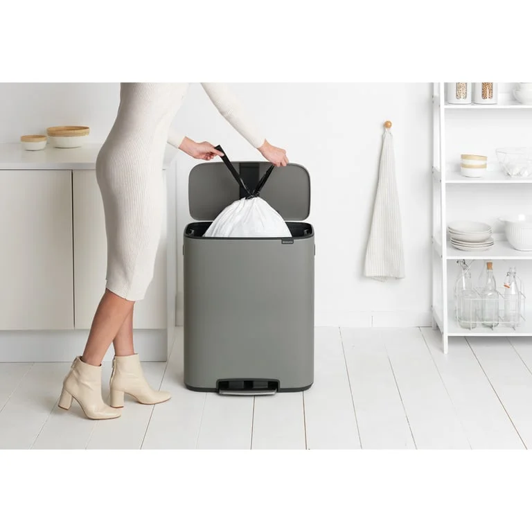Waste Bin Brabantia Bo Pedal 60L, Mineral Concrete Grey