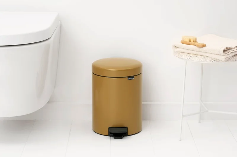 Coș de gunoi cu pedală Brabantia NewIcon 5L, Warm Gold