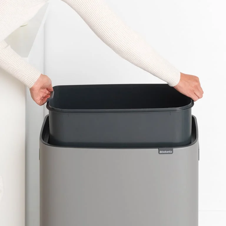 Coș de gunoi Brabantia Bo Touch 60L, Mineral Concrete Grey
