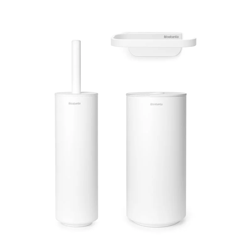 Set de accesorii pentru toaletă Brabantia MindSet Mineral Fresh White, 3 piese