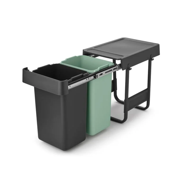 Coș de colectare separată Brabantia Sort&Go 2x15L, Dark Grey & Jade Green