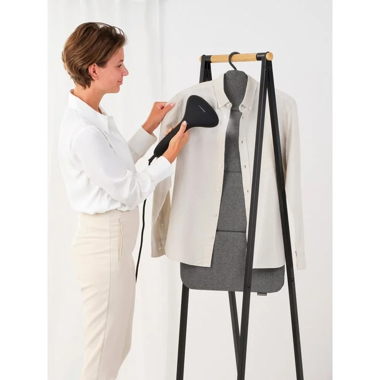 Accesoriu de călcat cu fier de călcat manual cu abur Brabantia Linn Pepper Black, pliabil
