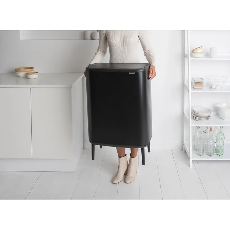 Bo Touch Bin Hi Brabantia, 2 x 30 litre, Plastic Buckets Matt Black