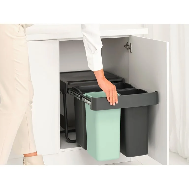 Coș de colectare separată Brabantia Sort&Go 2x10L+20L, Dark Grey & Jade Green