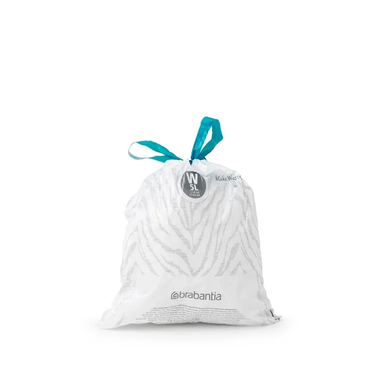 Saci de gunoi cu șnur Brabantia PerfectFit NewIcon N, cod W, 5L, 40 bucăți, pachet