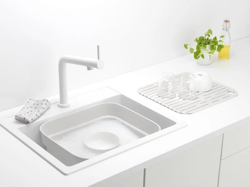 Washing Up Bowl with Drying Tray Brabantia, Light Grey