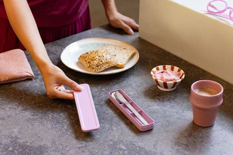 Set tacâmuri Brabantia Make&Take Lilac Pink, 3 piese