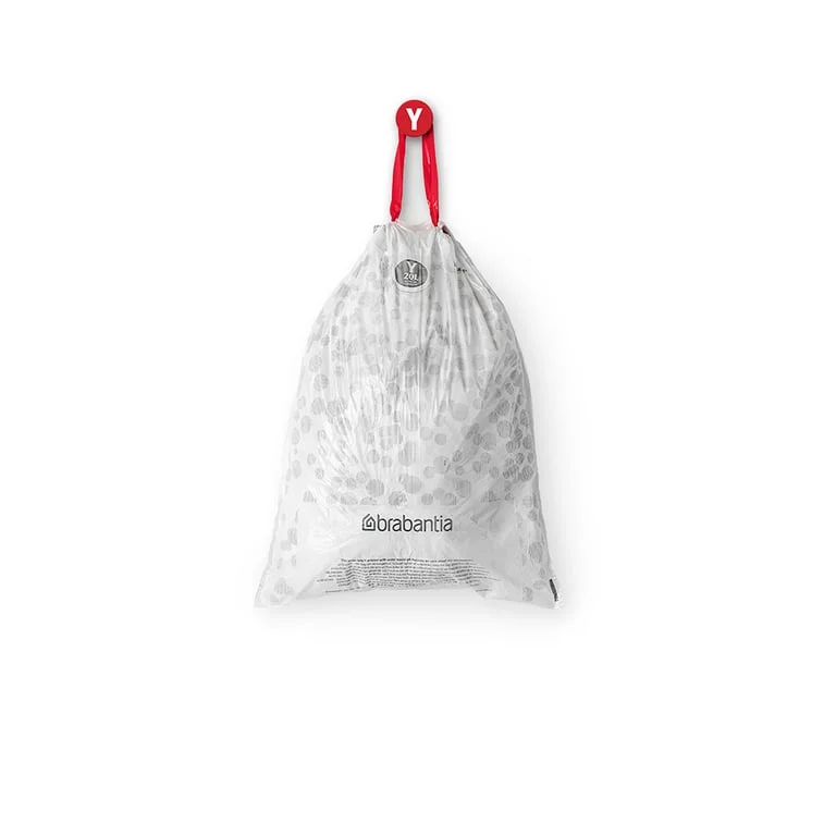 Saci de gunoi cu șnur Brabantia PerfectFit NewIcon N, cod Y, 20L, 40 bucăți, pachet