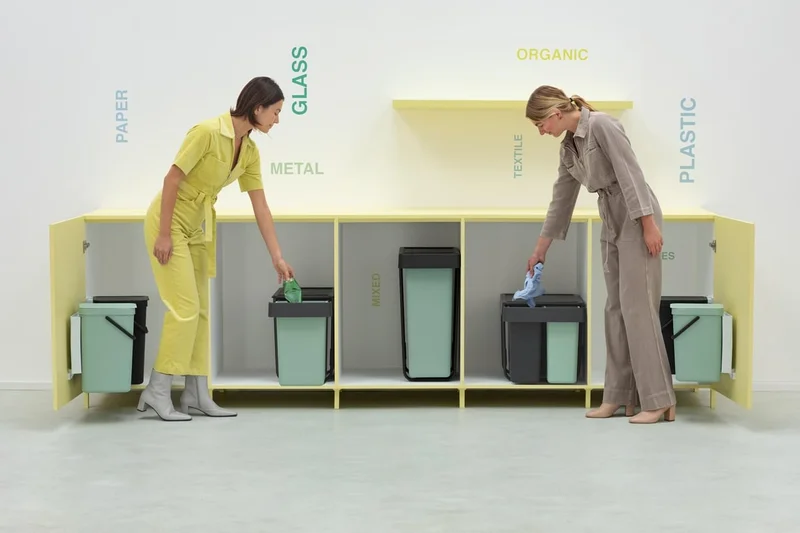 Coș de colectare separată Brabantia Sort&Go 2x30L, Dark Grey & Jade Green