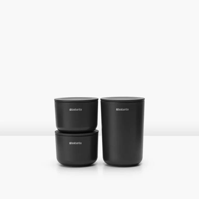 Set de depozitare Brabantia ReNew Dark Grey 3 bucăți