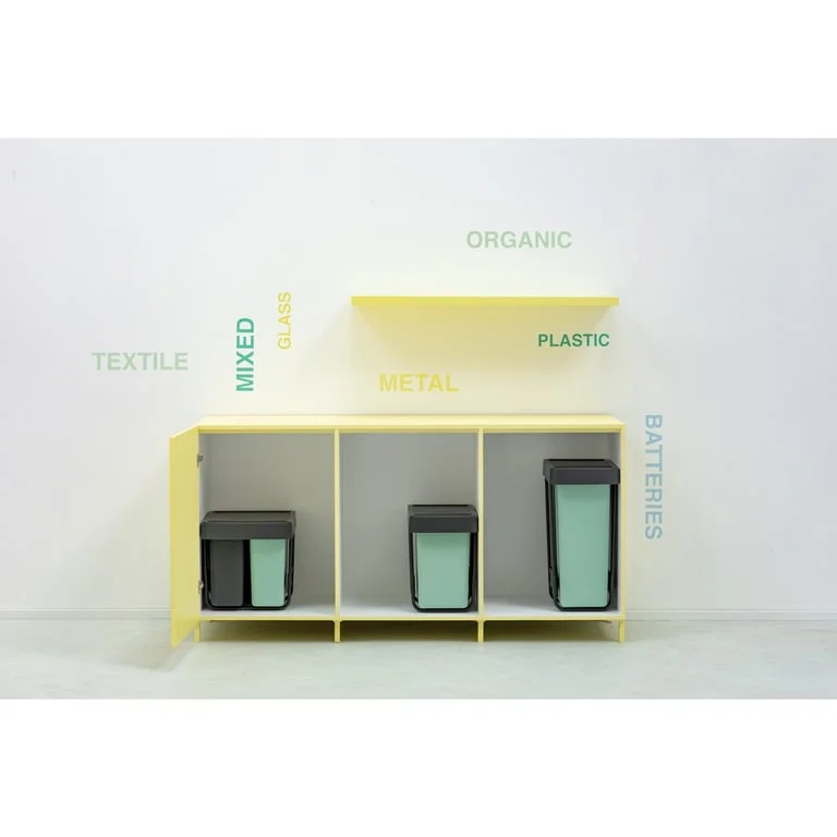 Coș de colectare separată Brabantia Sort&Go 2x10L+20L, Dark Grey & Jade Green