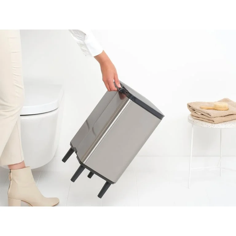 Coș de gunoi Brabantia Bo Small Hi 12L, Matt Steel, Fingerprint proof