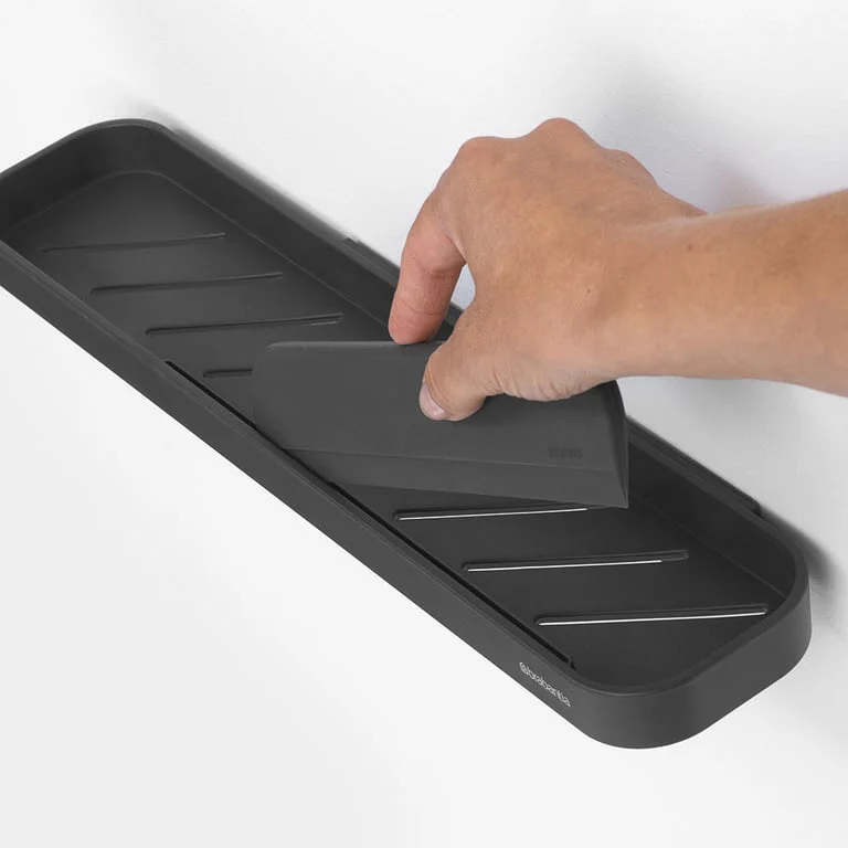 Raft de duș cu accesoriu de curățare Brabantia MindSet Dark Grey