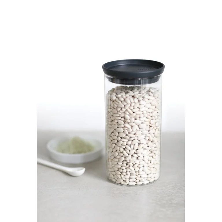 Borcan de sticlă Brabantia Stackable 1.1L, Dark Grey