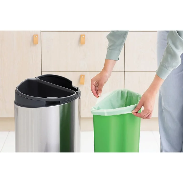 Coș de gunoi Brabantia Touch Recycle 23+10L, Matt Steel
