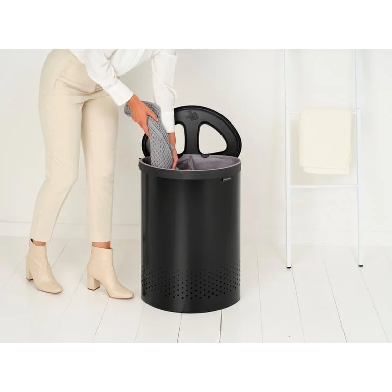 Laundry Bin Brabantia Selector 55L, Matt Black, Plastic Lid
