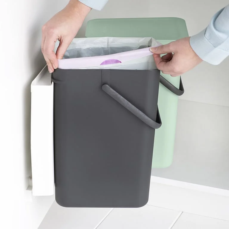 Coș de colectare separată Brabantia Sort&Go 2x12L, Dark Grey & Jade Green