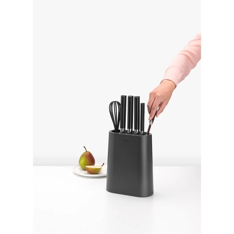 Bloc pentru cuțite cu suport pentru ustensile Brabantia, Dark Grey