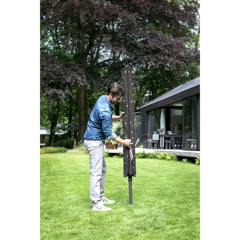 Outdoor Dryer Brabantia Lift-O-Matic 50m, Metal Soil Spear, Cover, Peg Bag and Pegs, Anthracite