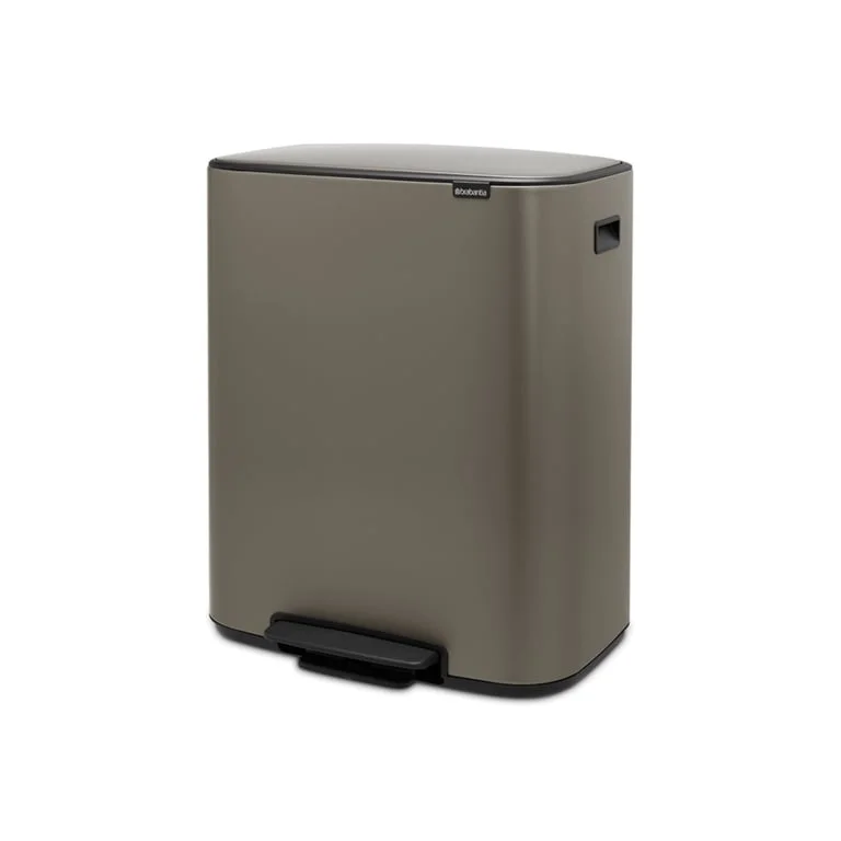 Coș de gunoi Brabantia Bo Pedal 2x30L, Platinum