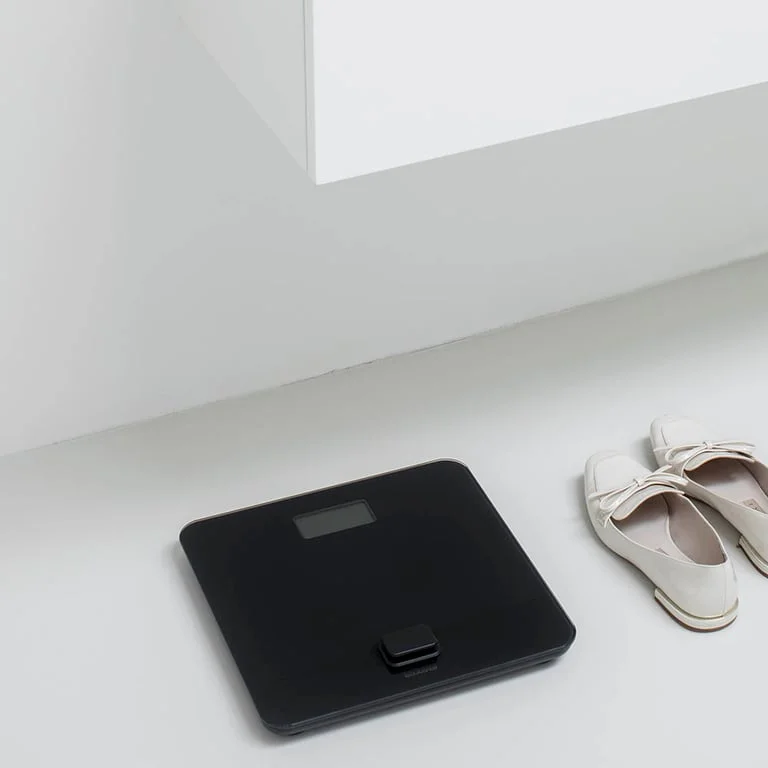 Cântar de baie digital Brabantia ReNew Dark Grey, funcționare fără baterii
