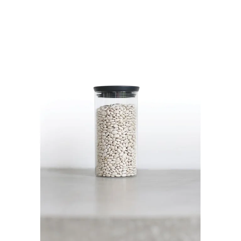 Borcan de sticlă Brabantia Stackable 1.1L, Dark Grey