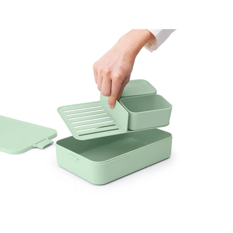 Cutie de prânz Brabantia Make&Take 2L, Jade Green, cu separatoare