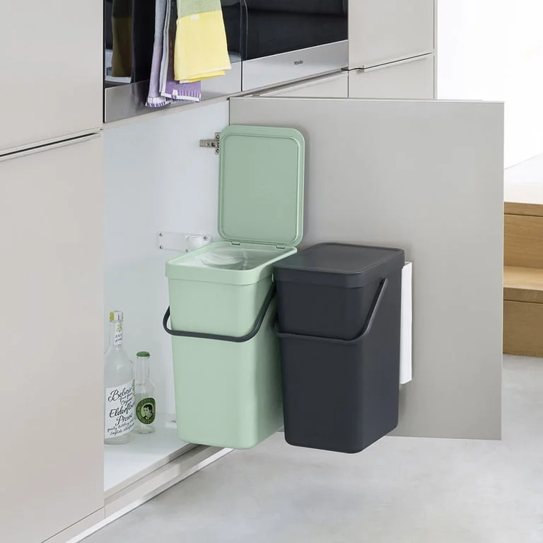 Coș de colectare separată Brabantia Sort&Go 2x16L, Dark Grey & Jade Green