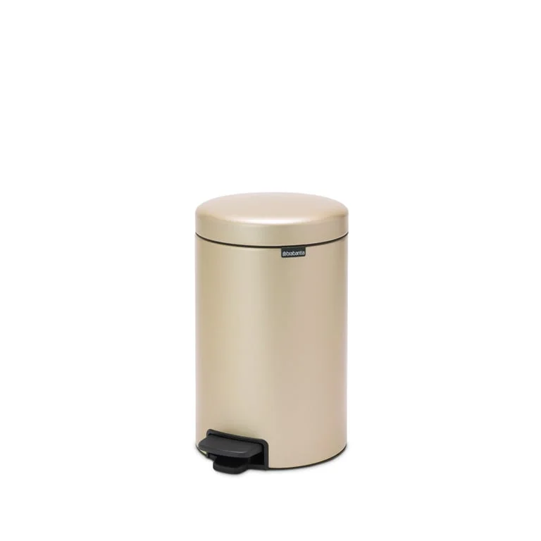 Coș de gunoi cu pedală Brabantia NewIcon 12L, Metallic Gold