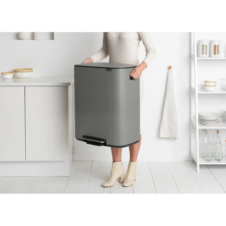 Waste Bin Brabantia Bo Pedal 60L, Mineral Concrete Grey