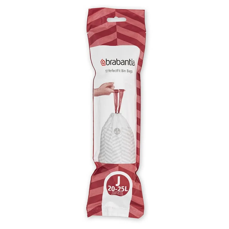 PerfectFit Bags Brabantia Size J, 20-25L, 10 pcs, White