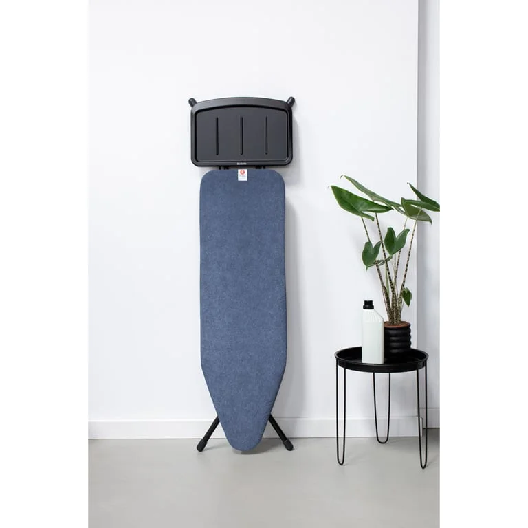 Ironing Board Brabantia B 124x38cm, Solid Steam Unit Holder, Denim Blue