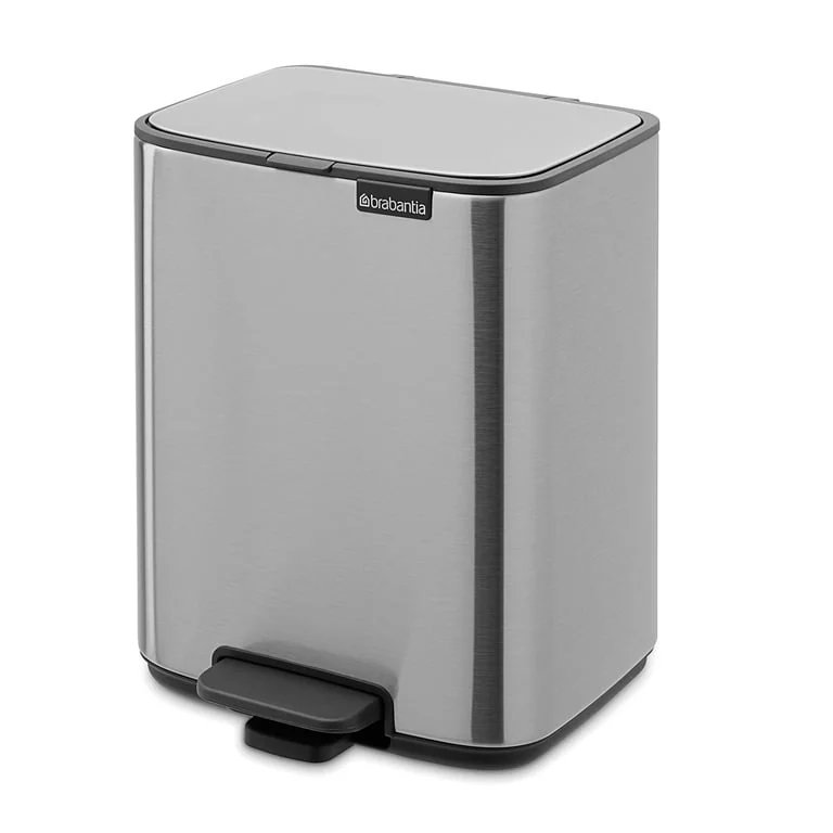 Coș de gunoi Brabantia Bo Pedal 7L, Matt Steel Fingerprint Proof