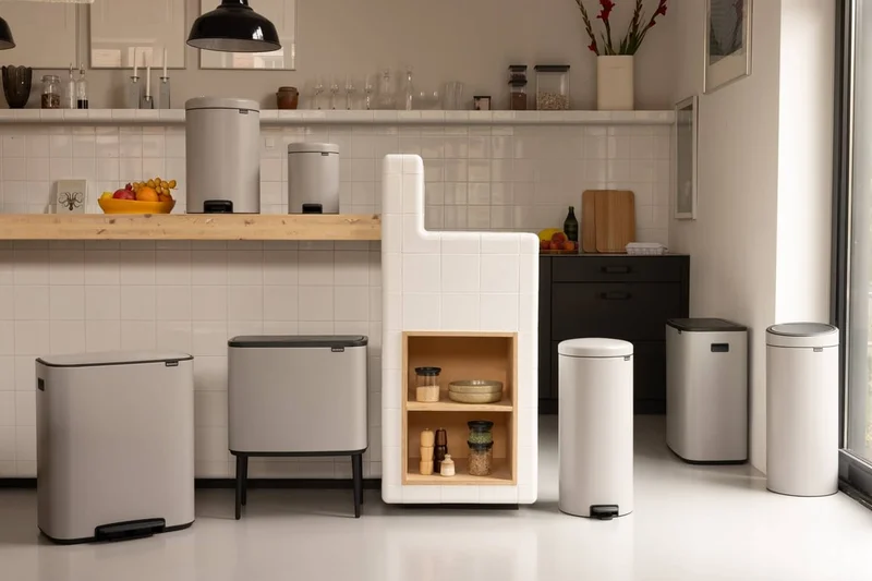 Waste Bin Brabantia Bo Pedal 2x30L, Soft Grey