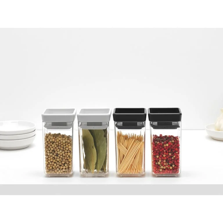 Set borcane pentru depozitarea condimentelor Brabantia Tasty+ stivuibile 2x0.15L Dark Grey