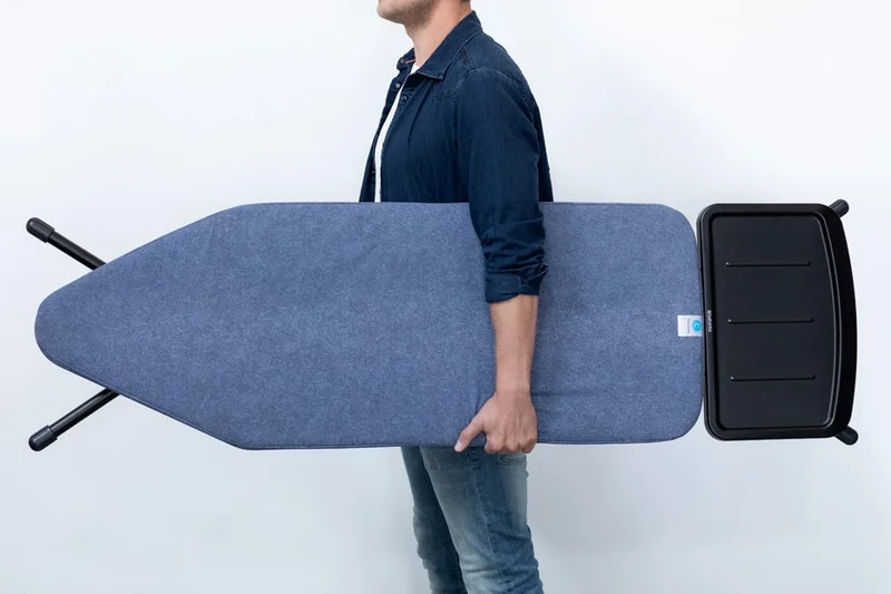 Ironing Board Brabantia C 124x45cm, Solid Steam Unit Holder, Denim Blue