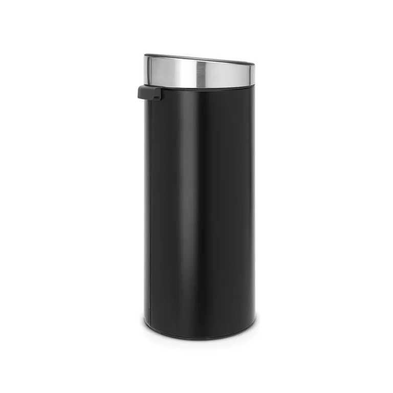Coș de gunoi Brabantia Touch New 30L, Matt Black, capac metalic