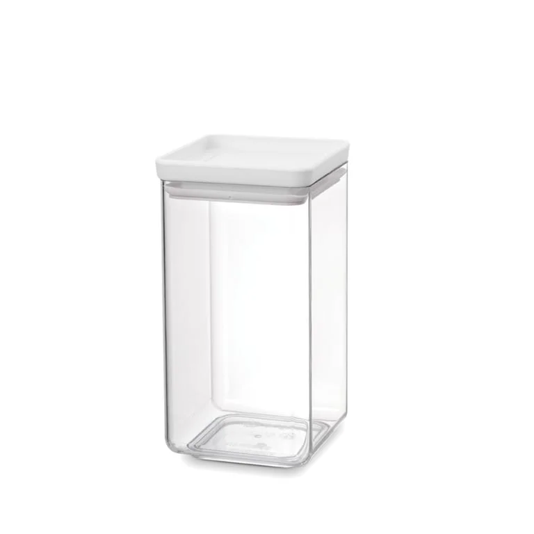 Stackable Square Canister Brabantia 1.6LTasty+, Light Grey Lid