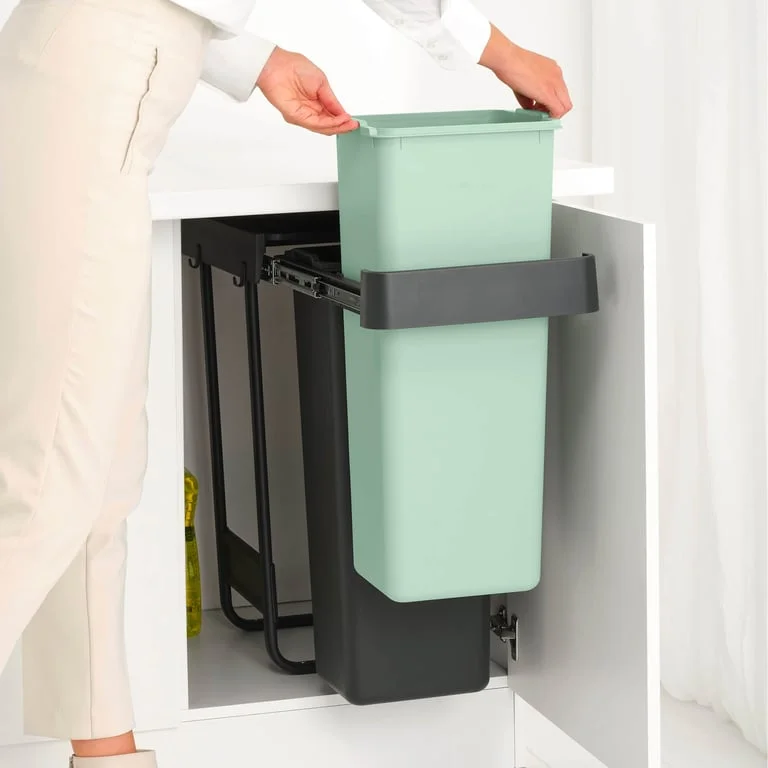 Coș de colectare separată Brabantia Sort&Go 2x30L, Dark Grey & Jade Green