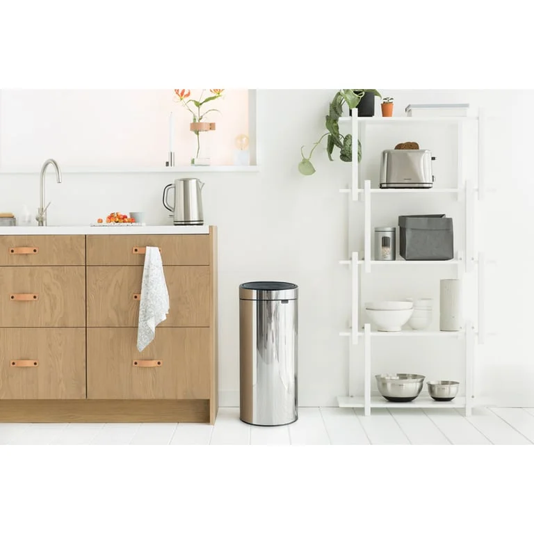 Coș de gunoi Brabantia Touch New 30L, Brilliant Steel