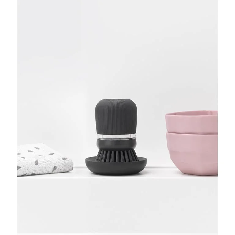 Perie cu dozator pentru săpun lichid Brabantia Dark Grey