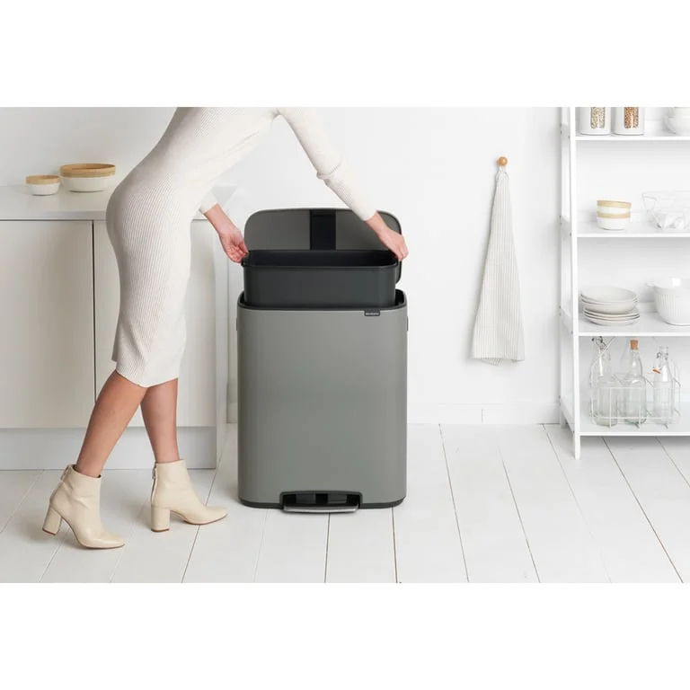 Waste Bin Brabantia Bo Pedal 60L, Mineral Concrete Grey