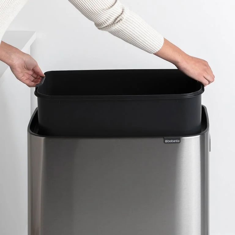 Coș de gunoi Brabantia Bo Touch Hi 60L, Matt Steel, Fingerprint proof