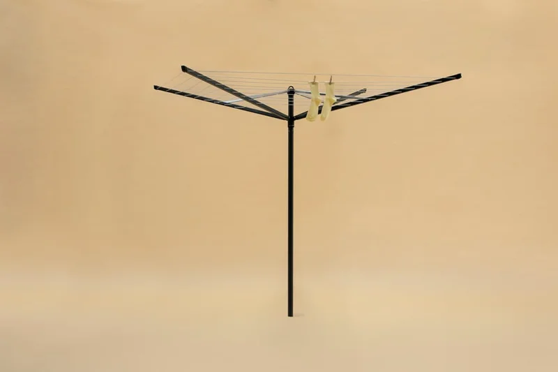 Uscător de rufe exterior Brabantia Topspinner 50m, țepușă metalică de săpat, Antracit