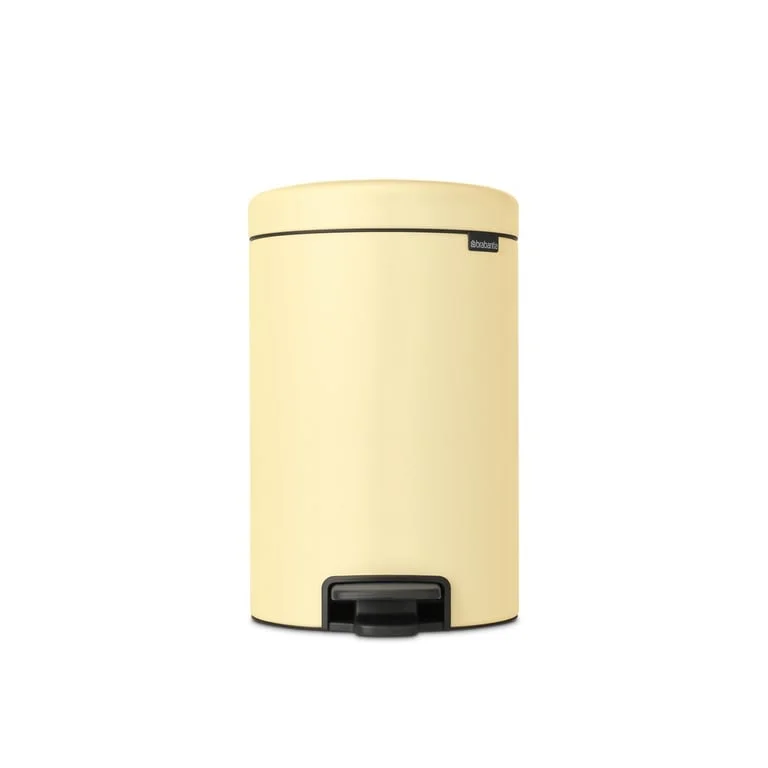 Coș de gunoi cu pedală Brabantia NewIcon 12L, Mellow Yellow