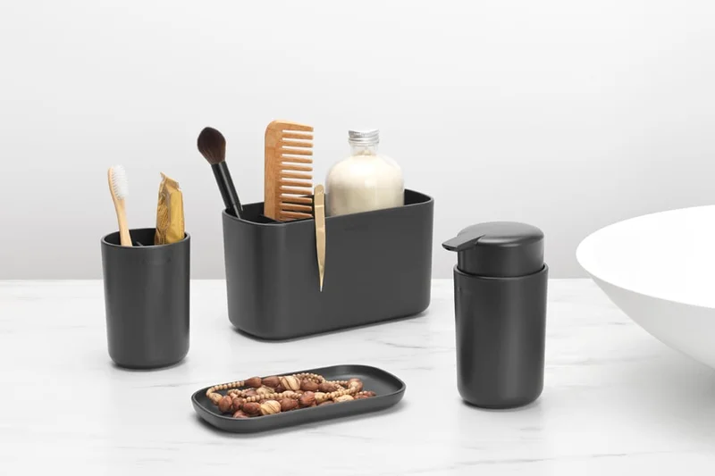 Set de accesorii pentru baie Brabantia ReNew Dark Grey, 3 piese