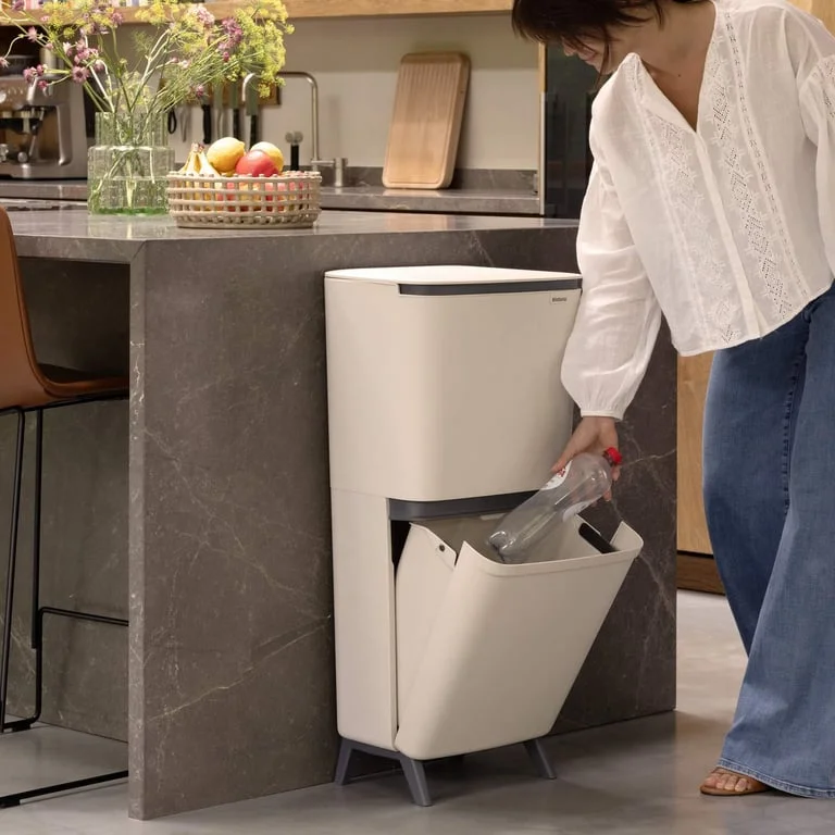 Coș de colectare selectivă Brabantia SortUp Hi 20+10+10L, Soft Beige