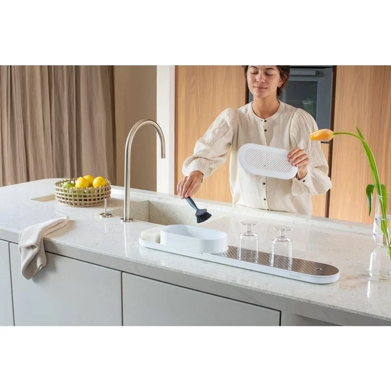 Set de organizare pentru chiuvetă Brabantia SinkStyle Mineral Fresh White, 2 bucăți